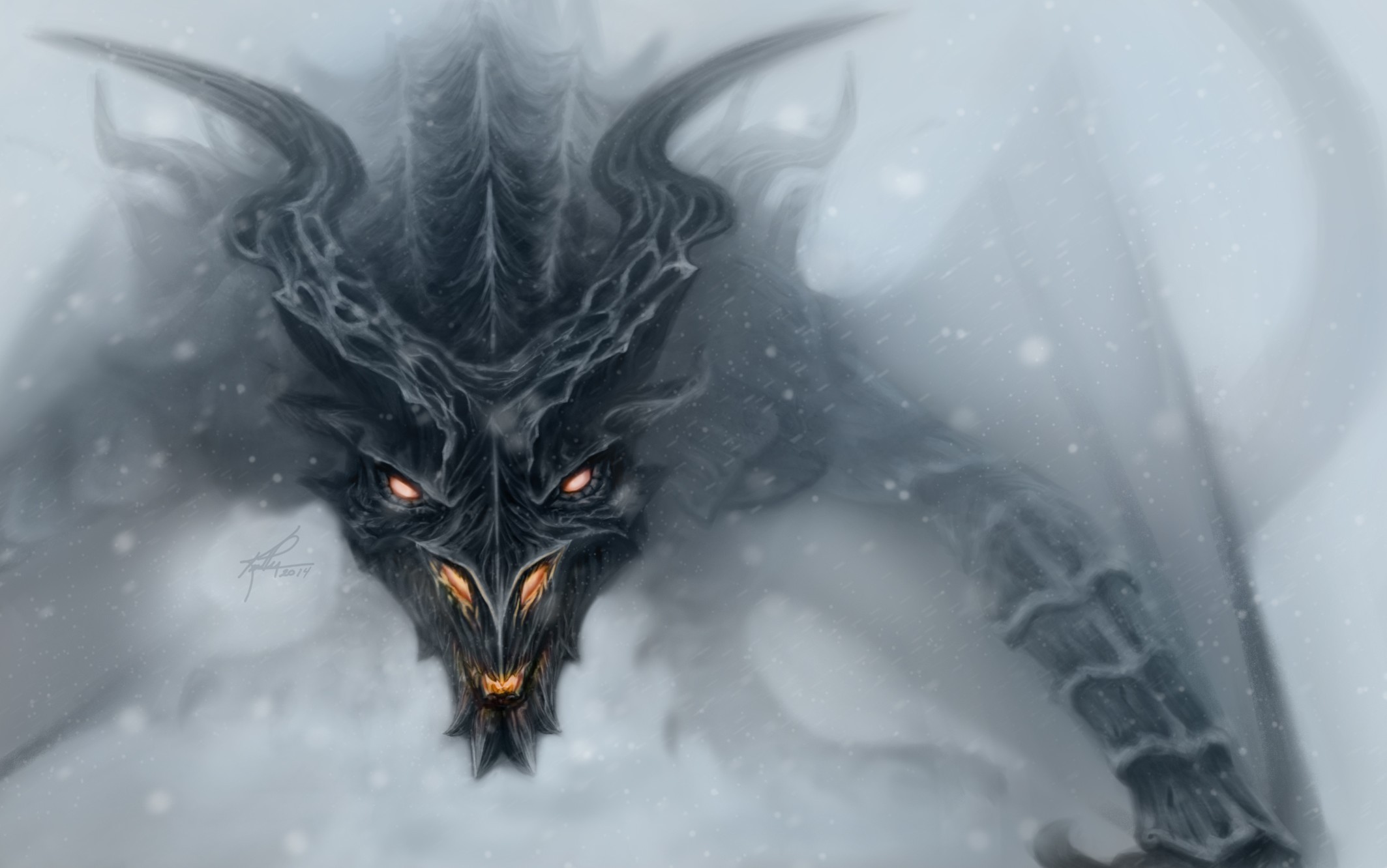 Wallpaper The Elder Scrolls V: Skyrim dragon
